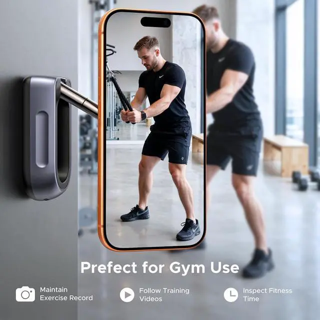 Alt view image 2 of 7 - UGREEN Magnetic Phone Holder for Gym, Dual-Sided Magnets Mount
