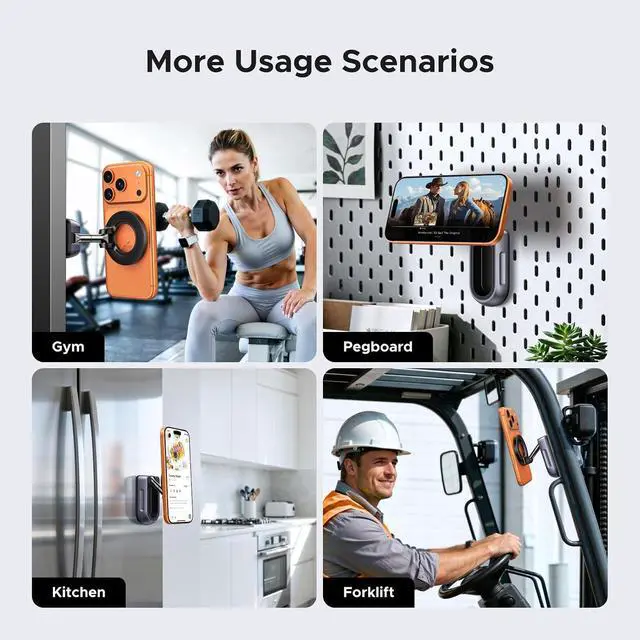 Alt view image 5 of 7 - UGREEN Magnetic Phone Holder for Gym, Dual-Sided Magnets Mount