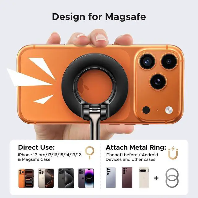 Alt view image 6 of 7 - UGREEN Magnetic Phone Holder for Gym, Dual-Sided Magnets Mount