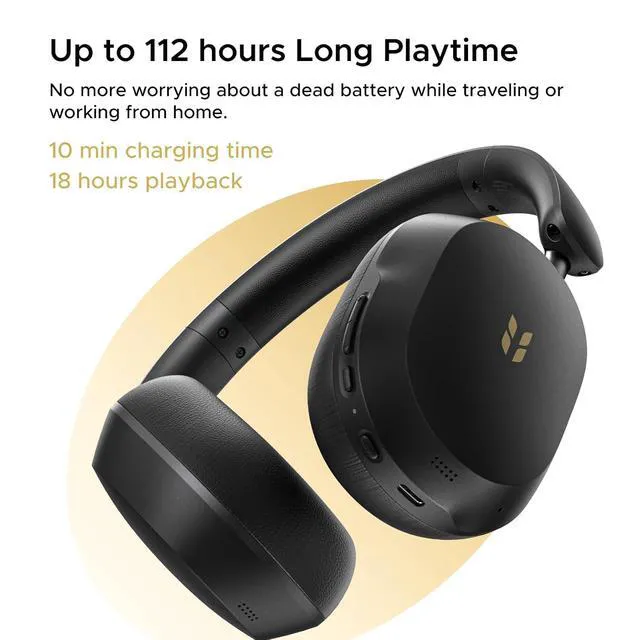 Alt view image 4 of 7 - UGREEN HiTune Max5s Wireless Headphones, Hybrid Active Noise Cancelling
