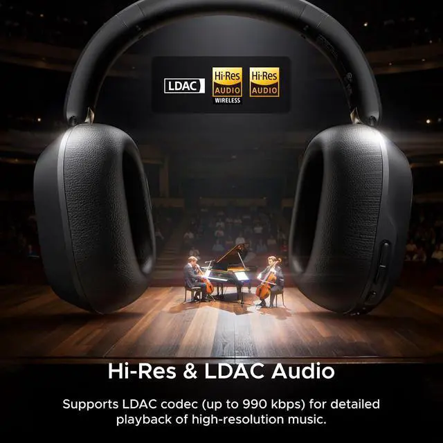 Alt view image 2 of 7 - UGREEN HiTune Max5s Wireless Headphones, Hybrid Active Noise Cancelling