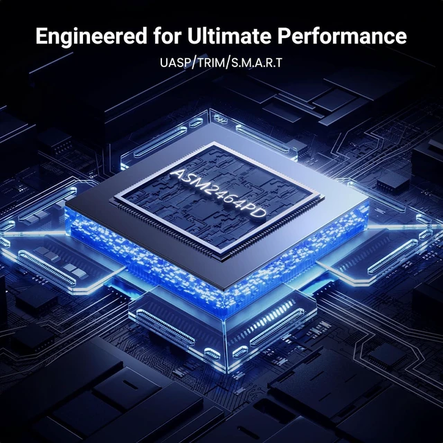 Alt view image 7 of 7 - UGREEN 40Gbps M.2 NVMe SSD Enclosure with Cooling Fan&Anti-Drop Cover