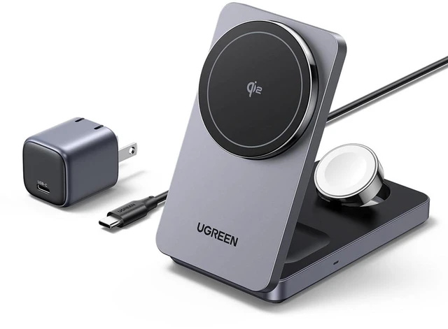 Main image of UGREEN MagFlow Qi2 15W 3-in-1 Foldable Charging Station