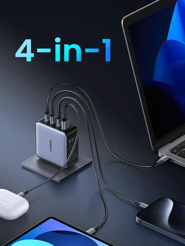 Alt view image 3 of 7 - Nexode X 160W GaN USB C Laptop Charger, 4-Port PD 3.1 Foldable Fast Charging Block for MacBook Pro, Dell XPS, iPhone 17/16/15 Series, Galaxy S25/S24, Pixel 10/9, iPad Pro, Steam Deck