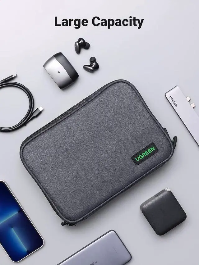 Alt view image 5 of 7 - UGREEN Electronic Organizer Travel Cable Organizer Storage Bag for Data Cables, USB C Charger, SD Card, Hard Drive, Charging Cord, Mouse, Power Bank, Phone, Power Adapter Plug Electronics Accessories