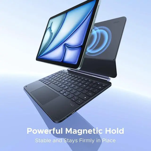 Alt view image 3 of 7 - UGREEN 11 Inch Case with Keyboard, Easy-Set Magnetic Stand, Magic-Style Case Keyboard for iPad Air 11 Inch (M4/M3/M2, 2026/2025/2024), iPad Pro 11 inch(1st/2nd/3rd/4th Gen) and iPad Air 4th/5th Gen