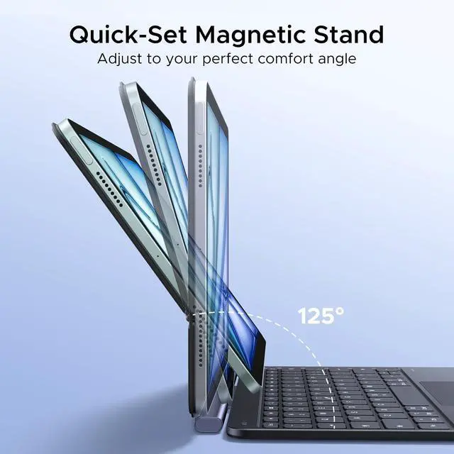 Alt view image 4 of 7 - UGREEN 11 Inch Case with Keyboard, Easy-Set Magnetic Stand, Magic-Style Case Keyboard for iPad Air 11 Inch (M4/M3/M2, 2026/2025/2024), iPad Pro 11 inch(1st/2nd/3rd/4th Gen) and iPad Air 4th/5th Gen