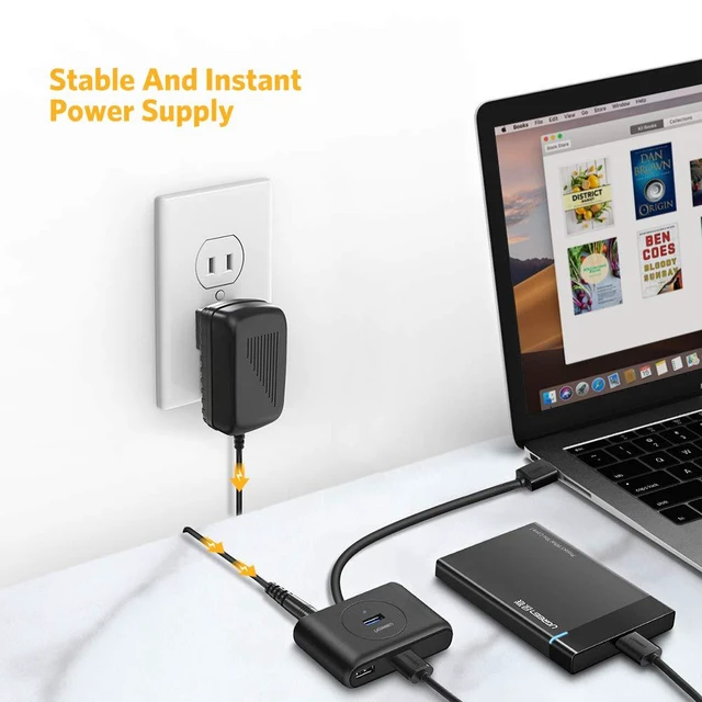 Alt view image 4 of 7 - UGREEN AC DC Power Adapter 5V2A - Power Supply Adapter 100-240V, AC Adapter 2000mA, DC Wall Charger Plug with OD: 3.55mm x ID:1.35mm Compatible for Router/USB Hub/TV Box/GPS/Webcam (Exclude Omma Box)