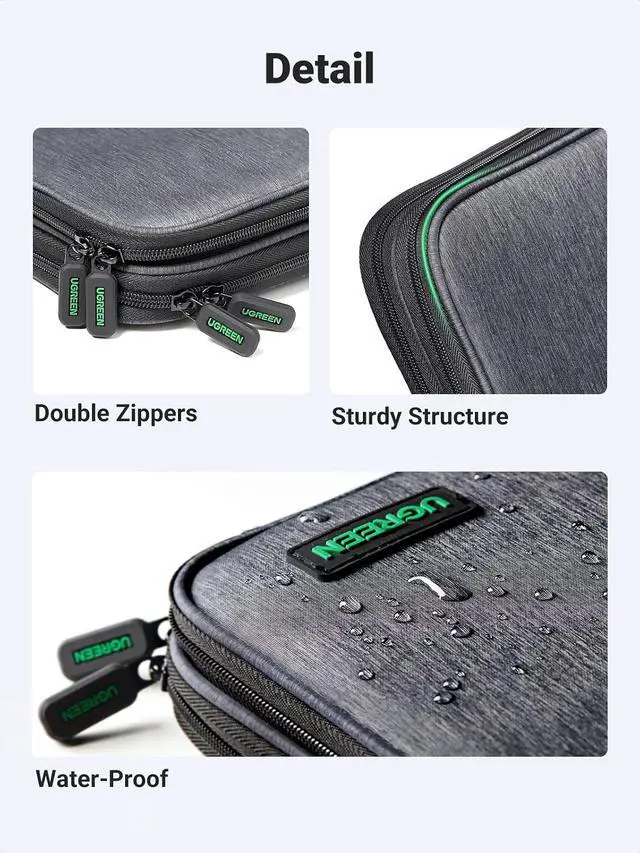 Alt view image 6 of 7 - UGREEN Electronic Organizer Travel Cable Organizer Storage Bag for Data Cables, USB C Charger, SD Card, Hard Drive, Charging Cord, Mouse, Power Bank, Phone, Power Adapter Plug Electronics Accessories