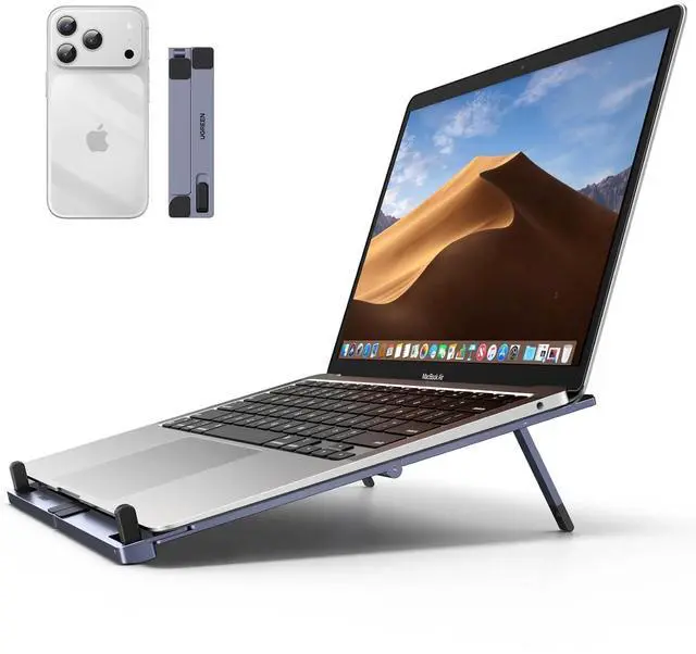 Main image of UGREEN Portable Laptop Stand, Foldable & Compact Aluminum Computer Stand Holder for Desk, Adjustable Ergonomic Laptop Riser for MacBook, Travel-Friendly for 10-17 Inch Laptops