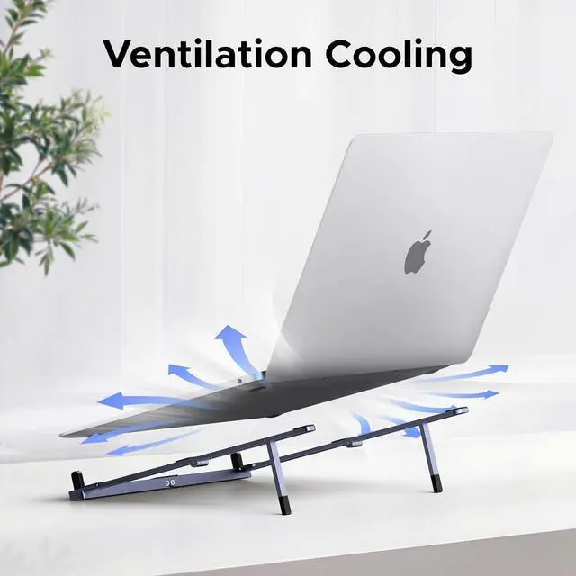 Alt view image 7 of 7 - UGREEN Portable Laptop Stand, Foldable & Compact Aluminum Computer Stand Holder for Desk, Adjustable Ergonomic Laptop Riser for MacBook, Travel-Friendly for 10-17 Inch Laptops