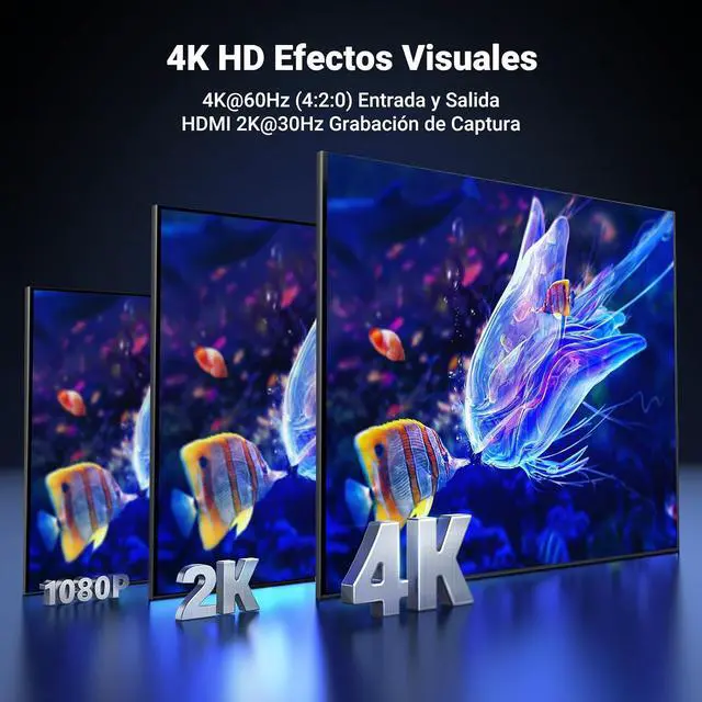 Alt view image 4 of 7 - UGREEN Full HD 2K 30Hz 1080P 60FPS Video Capture Card USB C 3.0
