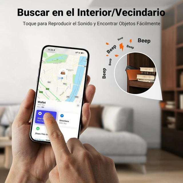 Alt view image 7 of 7 - UGREEN FineTrack (iOS Only) Air Tracker Tags 4 Pack Bundle with Wallet Tracker Card Compatible with Apple Find My