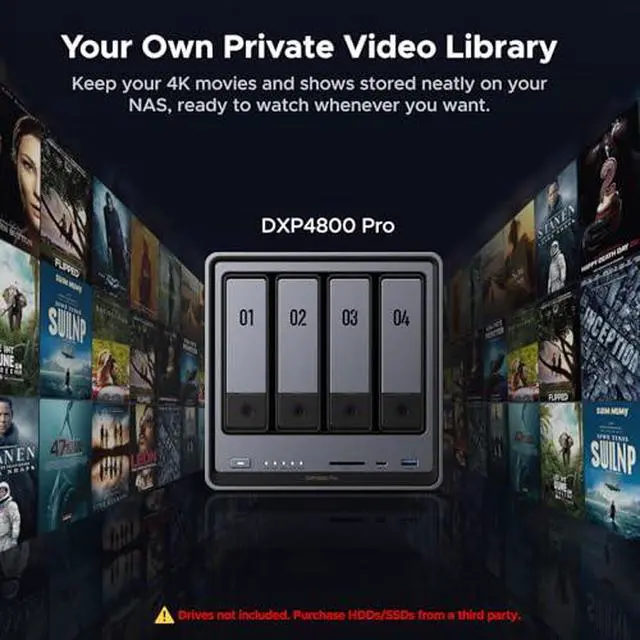 Alt view image 7 of 7 - UGREEN DXP4800 Pro & US3000, 12000mAh Uninterruptible Battery Power Supply Bundle NAS DXP4800 Pro 4-Bay Desktop NAS with144TB Storage Capacity.