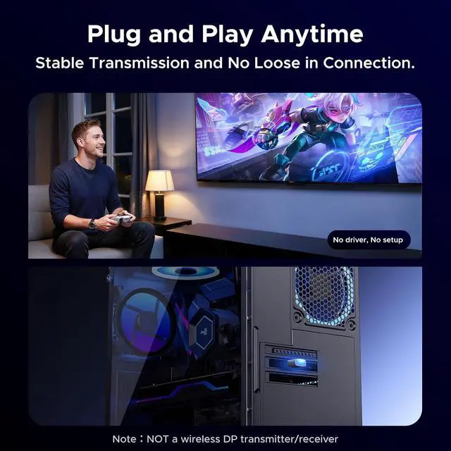 Alt view image 4 of 7 - UGREEN 2 Pack DisplayPort Dummy Plug EDID Emulator Virtual Monitor 4K@60Hz