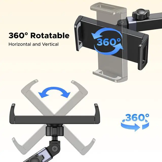 Alt view image 3 of 7 - UGREEN Car Headrest Tablet Holder Adjustable Extension Arm Backseat Mount Car Seat for Kids Travel Accessory Compatible with iPad Air Mini iPhone Galaxy Tab Switch 4.7-9.84 inches Devices
