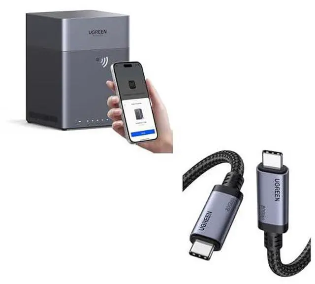 Main image of UGREEN NASync DH4300 Plus 4-Bay NAS + 240W USB4 Cable Bundle, Personal Cloud Storage for Home & Business, Supports 128TB, Remote Access, AI Album, 2.5GbE, 4K HDMI, and 80Gbps Data Transfer for MacBook