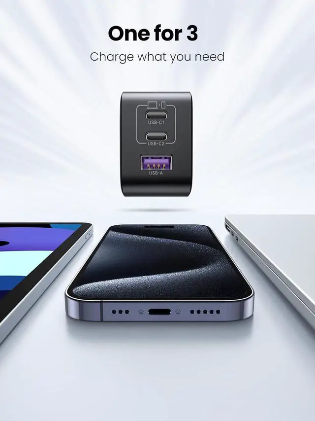 Alt view image 5 of 7 - UGREEN 65W USB C Charger Bundle with 3.3ft USB C Cable 100W USB C to USB C Cable Fast Charging, Type C Cord USB C Charger Cable Compatible with iPhone 15/15 Pro/15 Pro Max