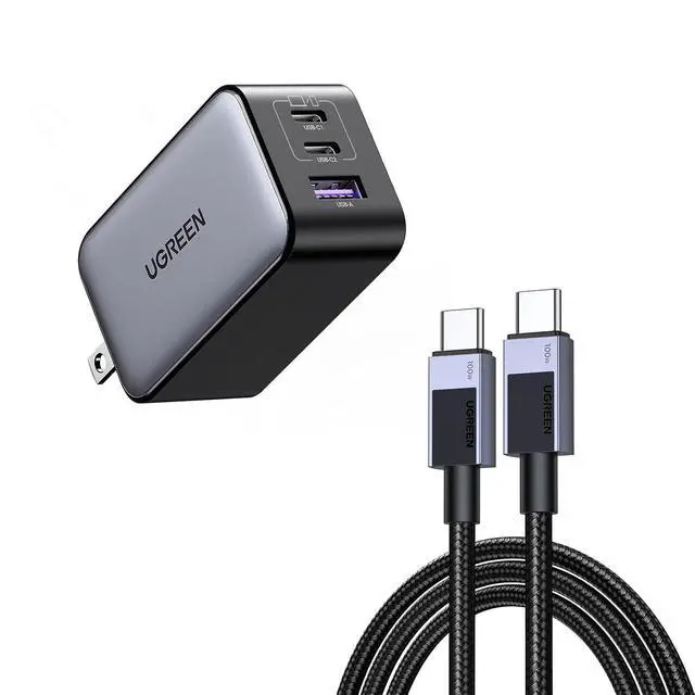 Main image of UGREEN 65W USB C Charger Bundle with 3.3ft USB C Cable 100W USB C to USB C Cable Fast Charging, Type C Cord USB C Charger Cable Compatible with iPhone 15/15 Pro/15 Pro Max