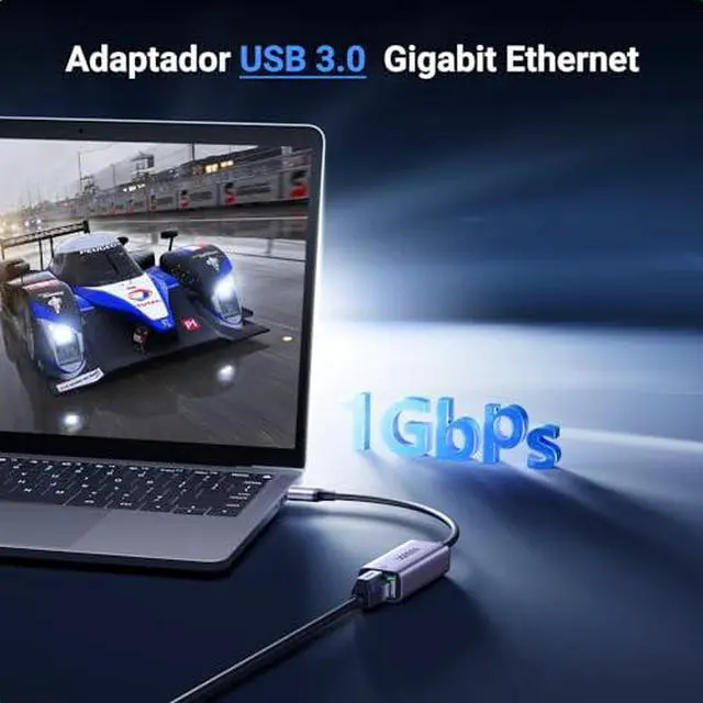 Alt view image 2 of 6 - UGREEN Cat 8 Ethernet Cable 6FT Bundle with USB to Ethernet Adapter 1000Mbps