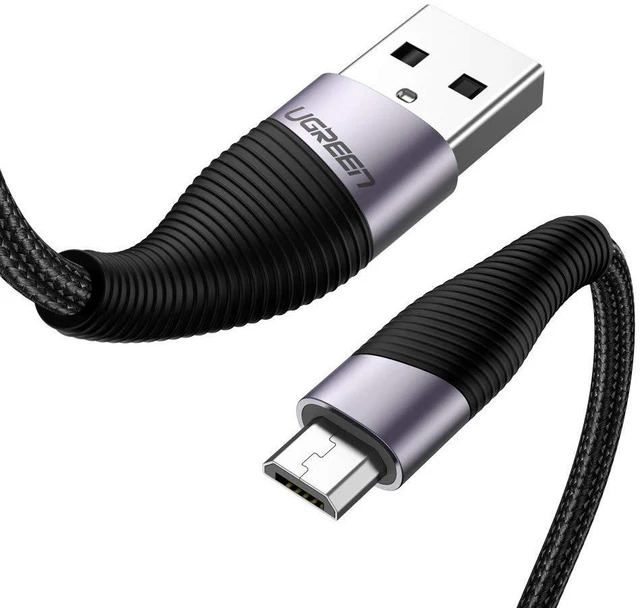 Main image of Micro USB Charger Cable, Nylon Braided USB A to Micro USB Android Quick Charge Cord with Bendable Wire Connection for Samsung, LG, Nokia, HTC, Moto, Nexus, TV Stick, PS4 Controller, 1.5FT