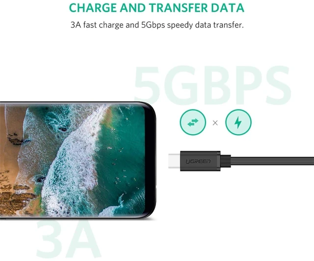 Alt view image 5 of 7 - UGREEN USB Type C Extension Cable (10Gbps), USB 3.2 Type C Male to Female Fast Charging, Compatible with MacBook Pro iPad Pro Dell XPS Surface Switch DJI Mavic Dongle Hub,1.5FT