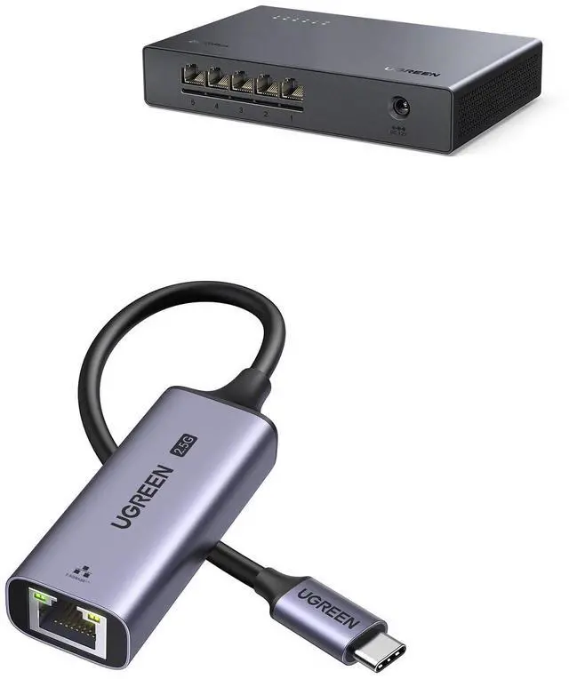 Main image of UGREEN USB C to Ethernet Adapter 2.5Gb Bundle with 2.5Gb Switch