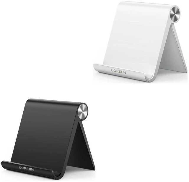 Main image of Portable Cell Phone Stand Black Bundle with White Cell Phone Stand Compatible with iPhone 14 Pro 14 Plus13 Pro Max 12 11 SE XS, Galaxy S22 S21