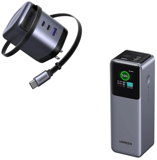 Main image of UGREEN Nexode Power Bank Bundle with Nexode 100W GaN USB C Retractable Charger with Built-in Cable