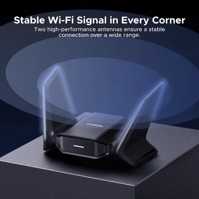 Alt view image 3 of 7 - UGREEN BE6500 WiFi Adapter for Desktop PC, WiFi 7 Dongle
