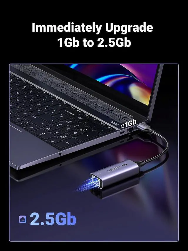 Alt view image 6 of 7 - UGREEN USB C to Ethernet Adapter 2.5G for Laptop Aluminum Bundle With USB to Ethernet