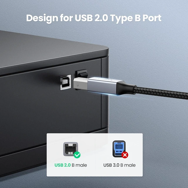 Alt view image 3 of 7 - UGREEN USB Printer Cable 5 FT Bundle with USB B to USB C Printer Cable 3 FT