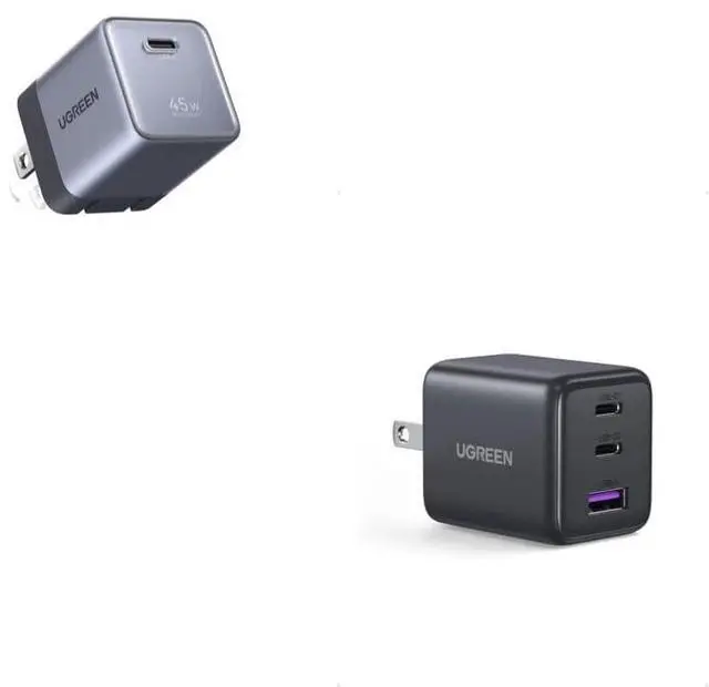 Main image of UGREEN 30W 3-Port Charger and 45W 1 Port Charger, GaN II Compact iPhone Charger Fast Charging, Type C Power Adapter for iPhone 17/16/15 Series, Galaxy S26/S25/24, iPad, MacBook Neo/Air