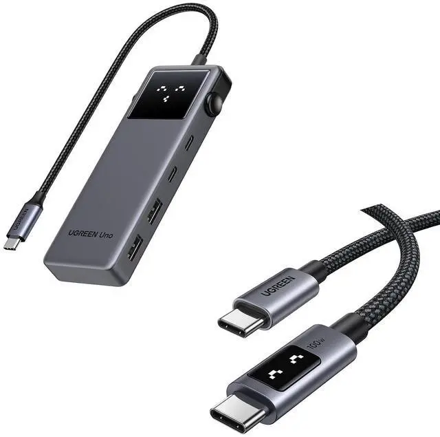 Main image of UGREEN Uno USB C Hub Bundle with 100W USB C Cable