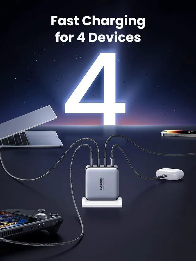Alt view image 6 of 7 - UGREEN 100W USB-C Charger Bundle with 2-Pack USB-C Cables, Compatible with MacBook Pro/Air, iPad, iPhone 15 Pro, Galaxy S24 Ultra, Steam Deck, Dell XPS, Google Pixelbook
