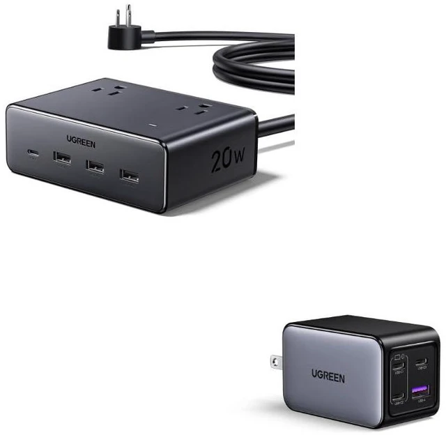 Main image of UGREEN 65W GaN Charger + 8-in-1 Power Strip Bundle, USB C Fast Charging Station with 4 AC Outlets & 4 USB Ports, All-in-One Charging Solution for Home, Office & Travel