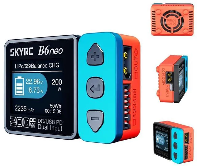 Main image of HTLNUZD B6 neo Mini Balance Charger 200W with DC/PD Dual Input 10A Charge Current Digital Power Supply