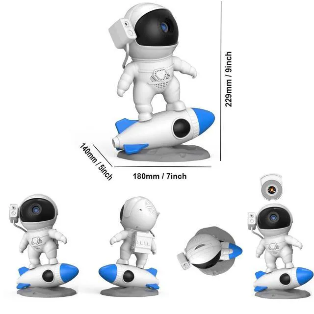 Alt view image 6 of 7 - HTLNUZD Rocket Astronaut Galaxy Projector Space Night Light and 12 Film Pieces Nebula Galaxy Projector Light 360° Rotation Magnetic Head for Bedroom, Gaming Room Decor Christmas Gift
