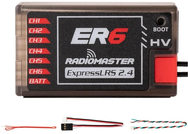 Main image of HTLNUZD ER6 PWM 2.4G RC Receiver for Radiomaster 6CH 100mw CRSF Support Voltage Telemetry WiFi Update for Fixed Wing Aircraft