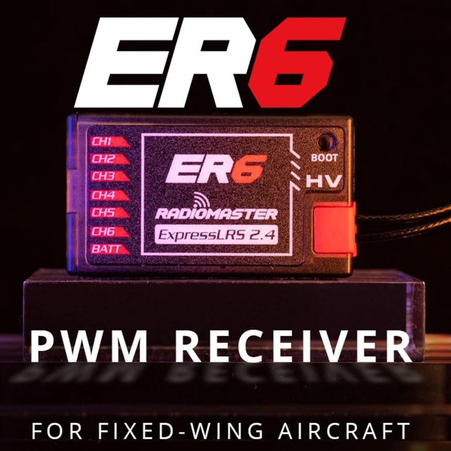 Alt view image 2 of 7 - HTLNUZD ER6 PWM 2.4G RC Receiver for Radiomaster 6CH 100mw CRSF Support Voltage Telemetry WiFi Update for Fixed Wing Aircraft