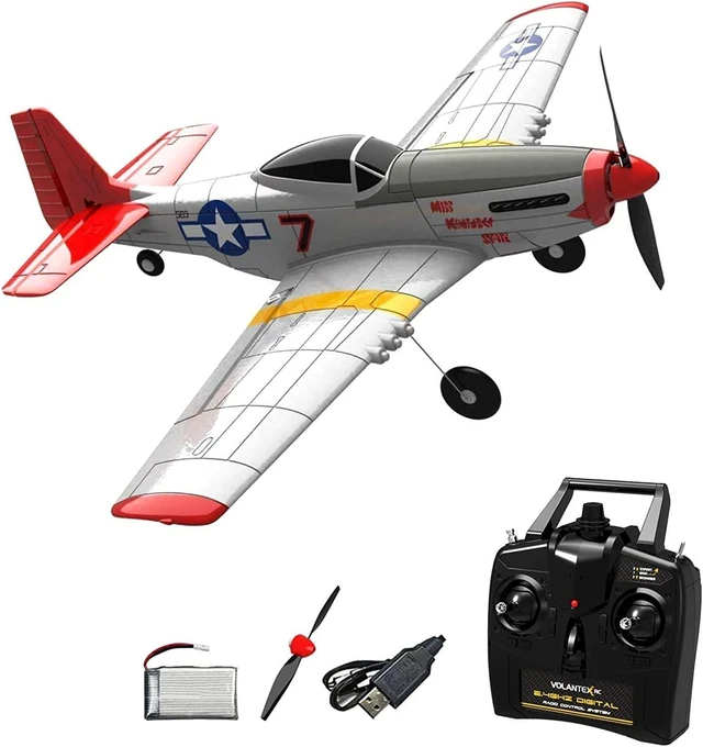 Main image of HTLNUZD Remote Control Aircraft Plane 4 Channels 768-1P51D, Wingspan EPO Warbird Radio One Key Aerobatic Controlled Plane RTF
