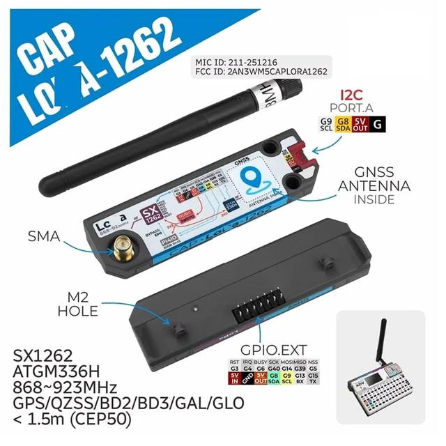 Alt view image 2 of 7 - HTLNUZD M 5Stack Cardputer SX1262 LoRa Module w/GPS GNSS for Meshtastic