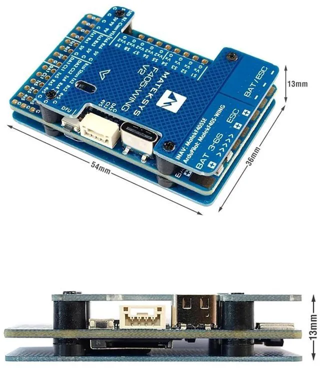 Alt view image 4 of 7 - HTLNUZD Mateksys F405 Wing V2 Flight Controller STM32F405RGT6 ICM42688P, OSD, SD Slot ArduPilot/INAV for RC Aircraft