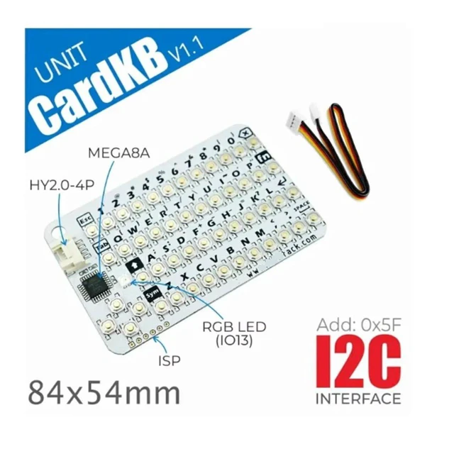 Alt view image 2 of 7 - HTLNUZD M 5Stack CardKB V1.1 Mini 50-Key QWERTY Keyboard w/RGB LED I2C