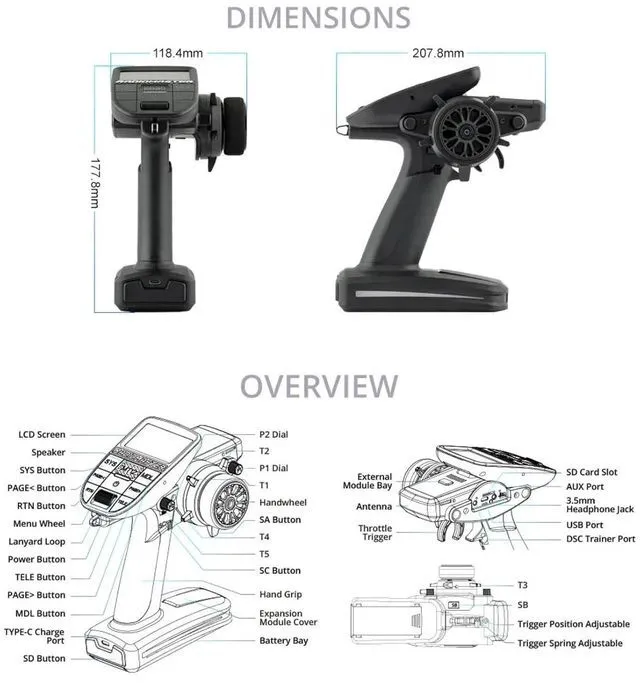Alt view image 4 of 7 - HTLNUZD Radiomaster MT12 Surface Radio Controller Edgetx Open-Source System 2.4G ELRS ER3C-I LBT Technology Long-Range, Low-Latency Control for RC Cars & Boats