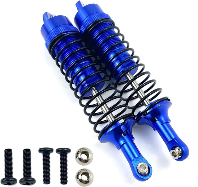 Alt view image 6 of 7 - HTLNUZD Aluminum Front Rear Big Bore Shocks Absorber 4pcs Assembled Full Metal,for RC 1/10 Traxxas Slash 4x4 4WD Rustler Stampede Replacement of Parts 5862
