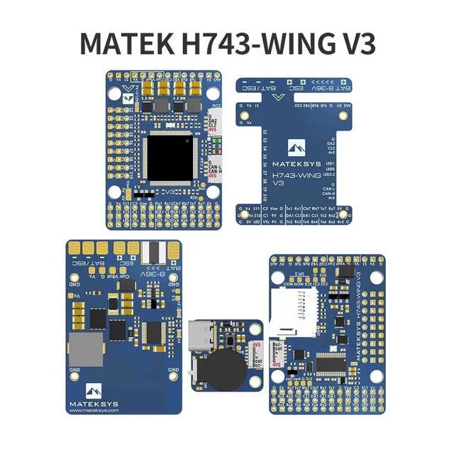 Alt view image 4 of 5 - HTLNUZD Mateksys Wing V3 Flight Controller STM32H743VIT6 Built-in OSD Support Dual Camera INAV for RC FPV Airplane Fixed Wing Drones