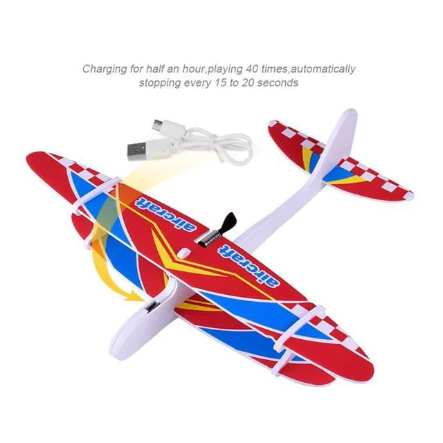Alt view image 5 of 7 - HTLNUZD Foam Plane Glider Hand Airplanes Capacitor Electric Plane Light Inertial EVA Outdoor Aircraft Model1pc