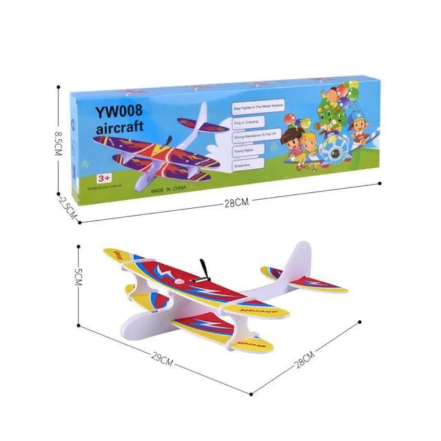 Alt view image 6 of 7 - HTLNUZD Foam Plane Glider Hand Airplanes Capacitor Electric Plane Light Inertial EVA Outdoor Aircraft Model1pc