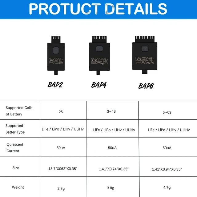 Alt view image 5 of 7 - HTLNUZD ISDT BattAir Bluetooth 2S / 3S-4S / 5S-6S Controller Plugin Voltage Checker, APP Smart Plug for Life/LiPo/LiHv/ULiHv Battery (3PCS) (5S~6S)